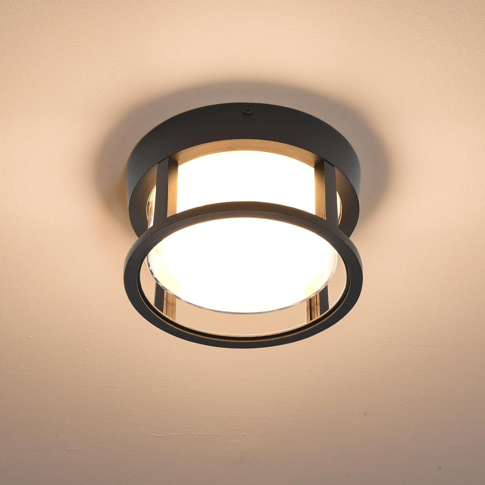 Outdoor Ceiling Light Round Flush Mount Dimmable Warm White 3200K Outdoor Por...