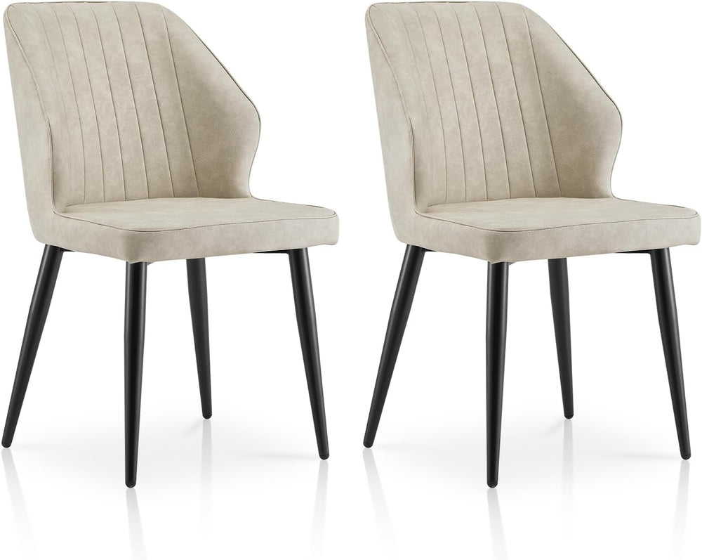 TUKAILAi Modern Dining Chairs Set of 2, Faux Leather Upholstered Kitchen Chai...