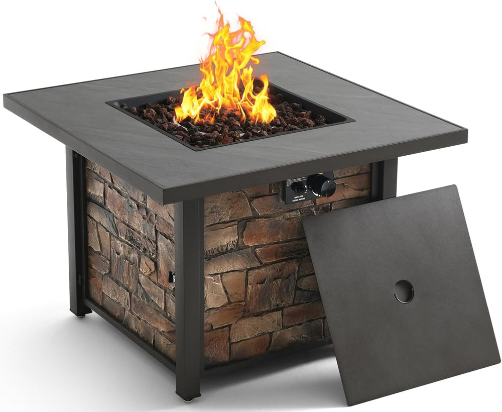 36" Outdoor Fire Table with Sintered Stone top 50,000 BTU, 2 in 1