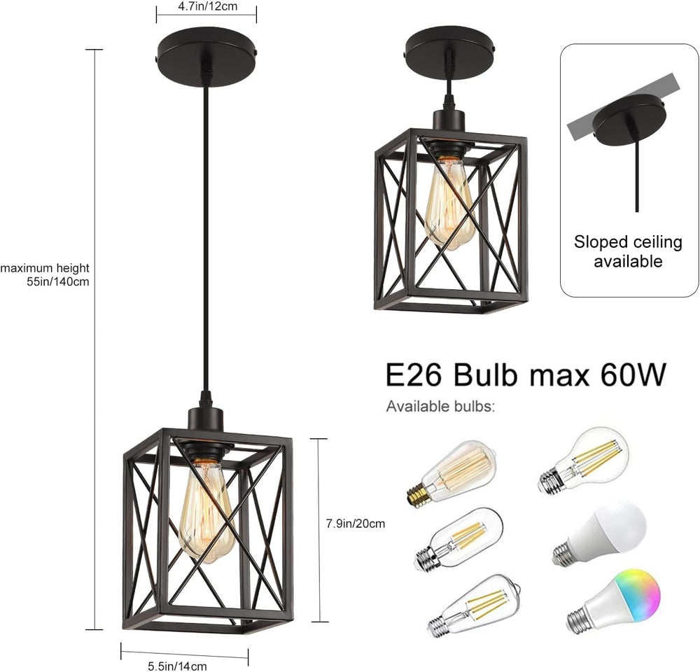 Black Pendant Lighting Modern Pendant Light, Adjustable Pendant Light Fixture...