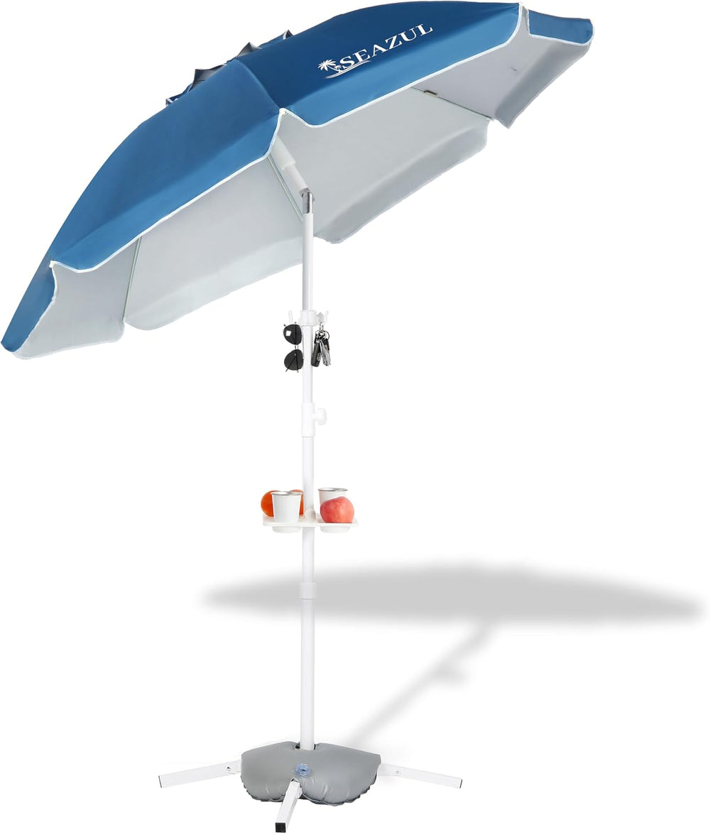 Seazul 6.5ft Sun Shade Umbrella, Portable Umbrella with Stand for Sports