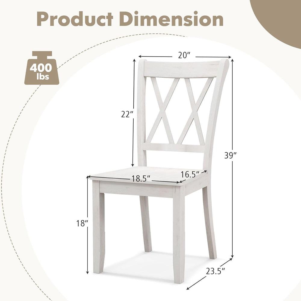 GOFLAME Wooden Dining Chairs Set of 4, Mid Century Farmhouse Kitchen Chairs w...