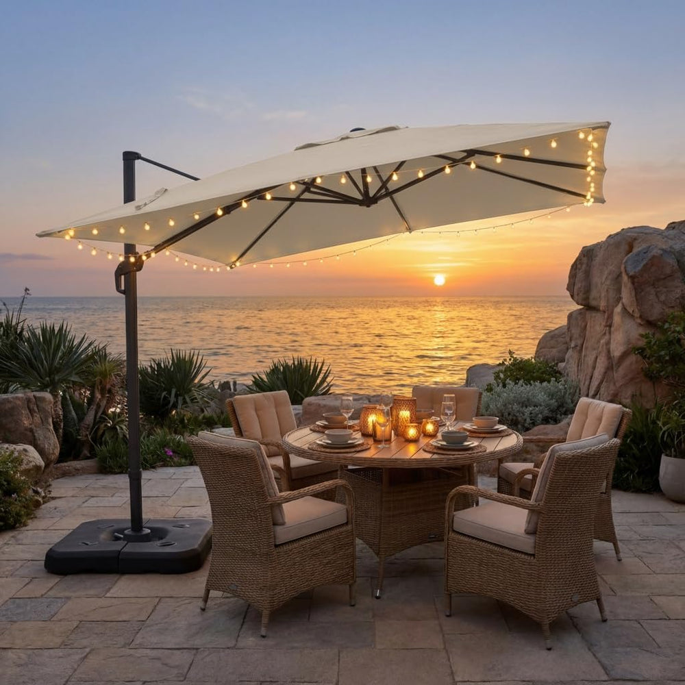 HOTEEL 10x10ft Patio Umbrella Cantilever Umbrella Double Top - Upgrade and In...