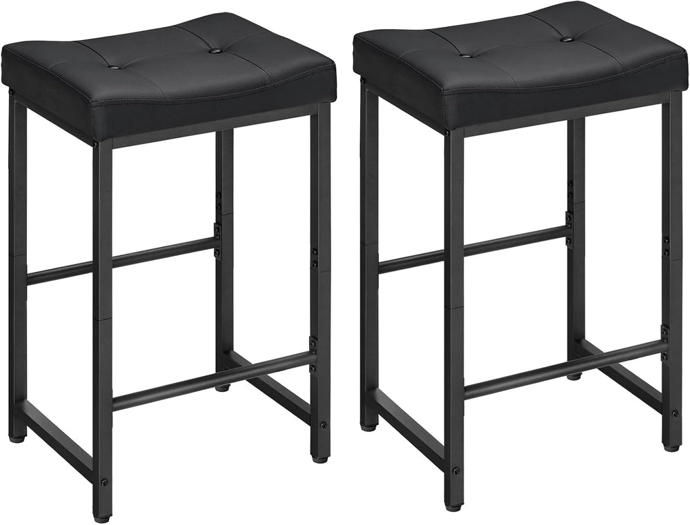 HOOBRO Bar Stools,25.4" Saddle Stools with PU Upholstery, Counter Height...