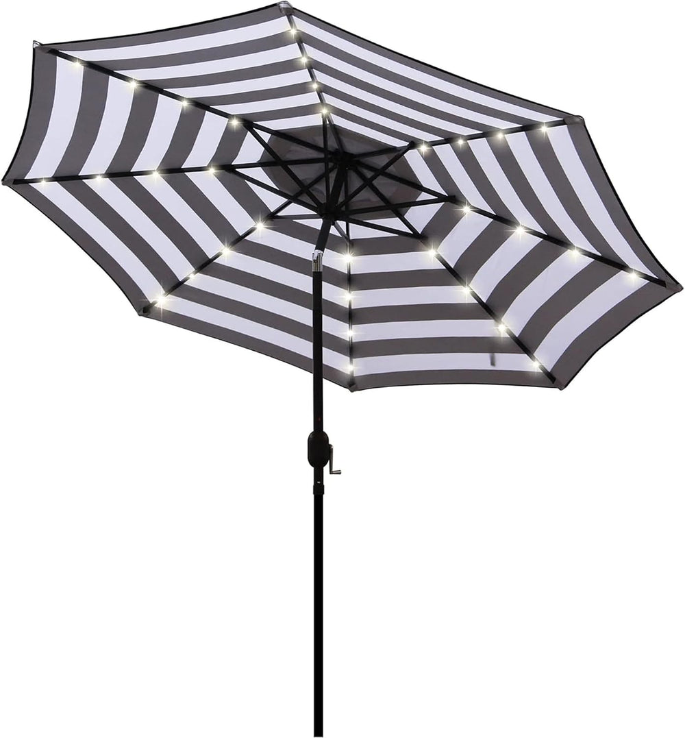 Blissun 9 ft Solar Umbrella 32 LED Lighted Patio Umbrella Table Market Umbrel...