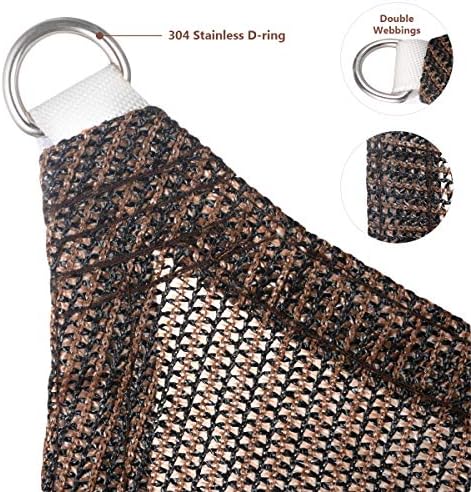 Eden's Decor Straight Flat-Edged Sun Shade Sail Rectangular 5' x 7...