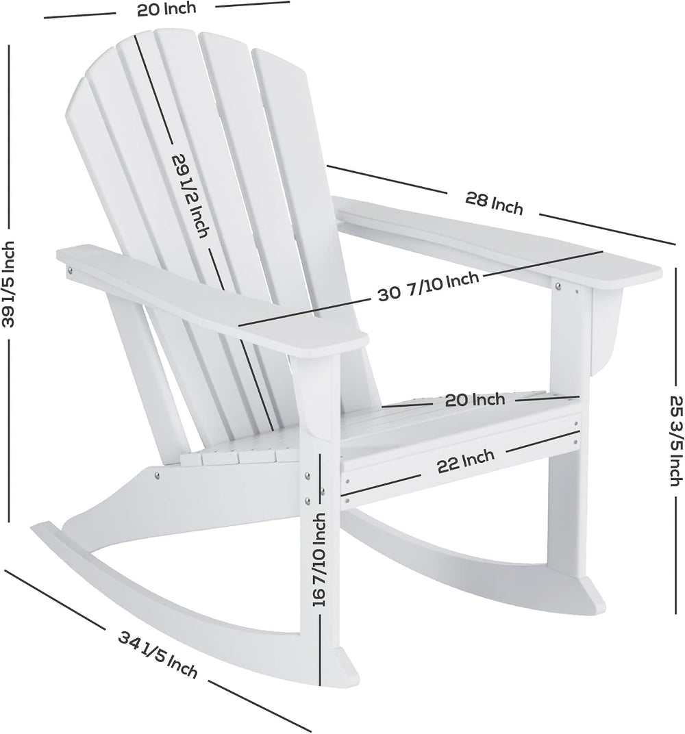 WestinTrends Dylan Outdoor Patio Poly Plastic Adirondack Rocking Chair, Teak