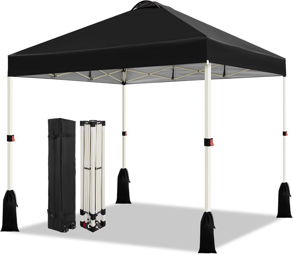 WEIZE 10x10 Pop Up Canopy Tent, 1-Button Push Setup Canopy Tent, Adjustable H...