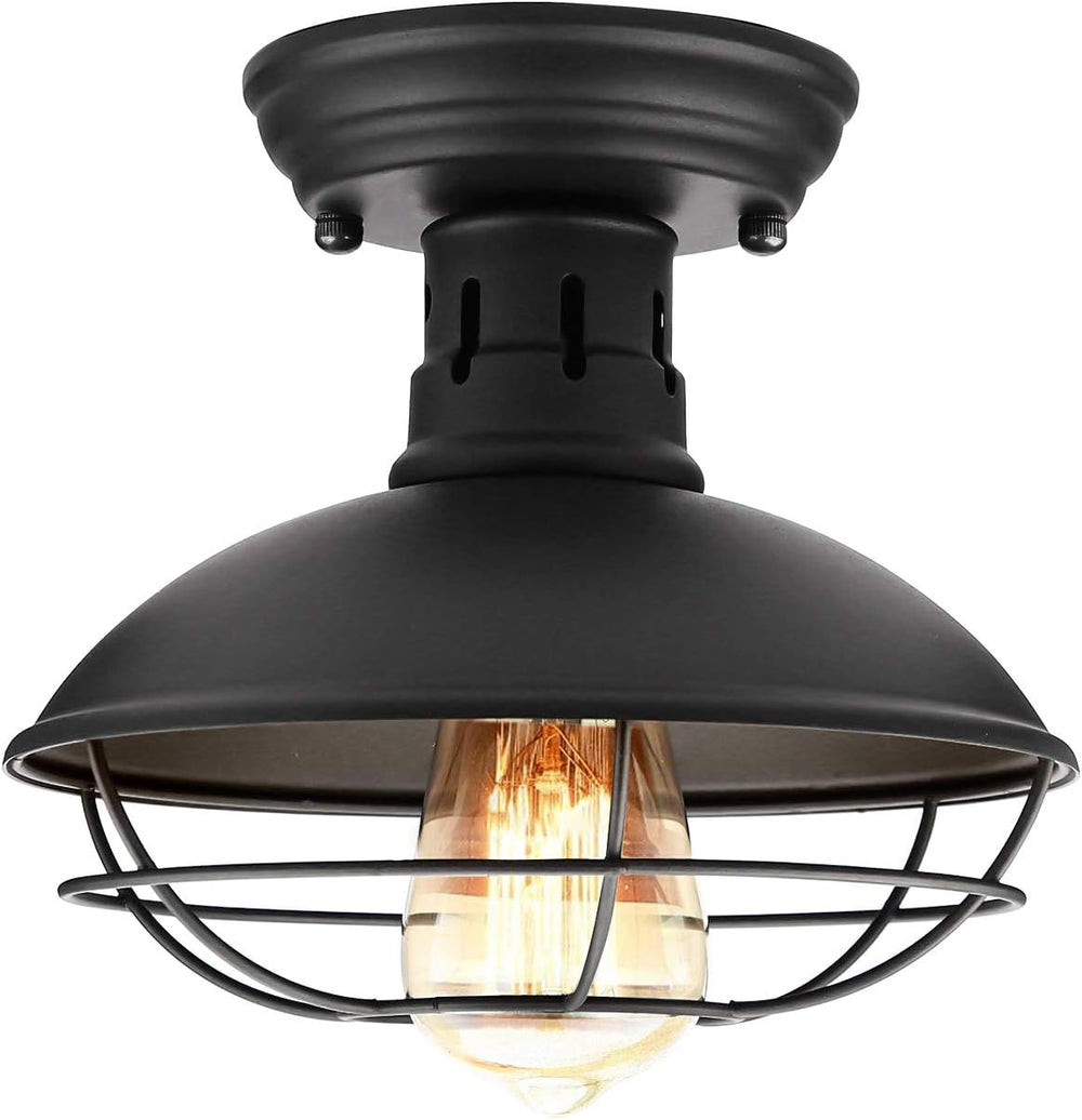 Farmhouse Flush Mount Ceiling Light - Easric Industrial Ceiling Light Fixture...