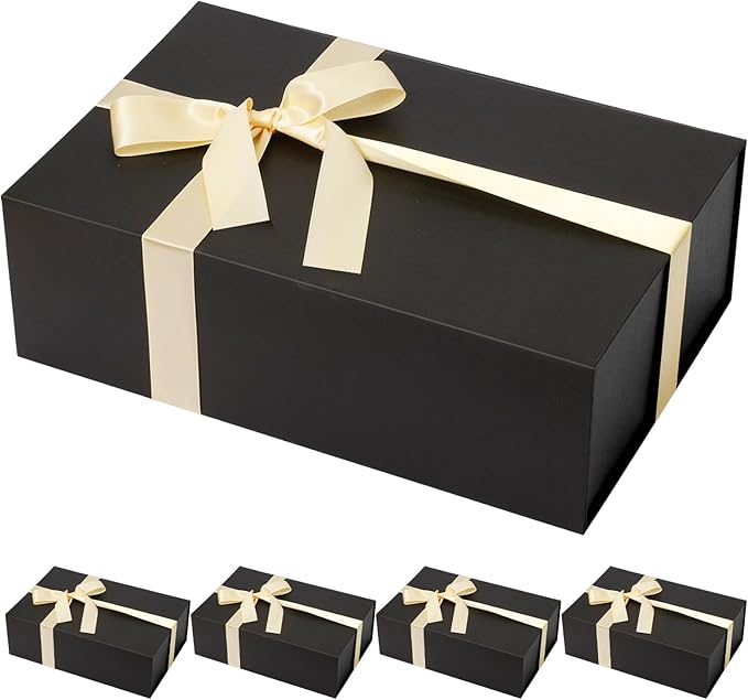 Rinrda 5 Pack Large Black Gift Box,13.75"x9"x4.5", Gift Boxes ...