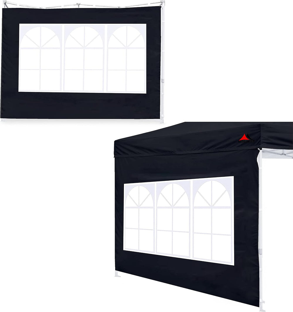 SCOCANOPY SideWall with Window for 10x10 Canopy Frame, 2 Pack SunWall Only,Black