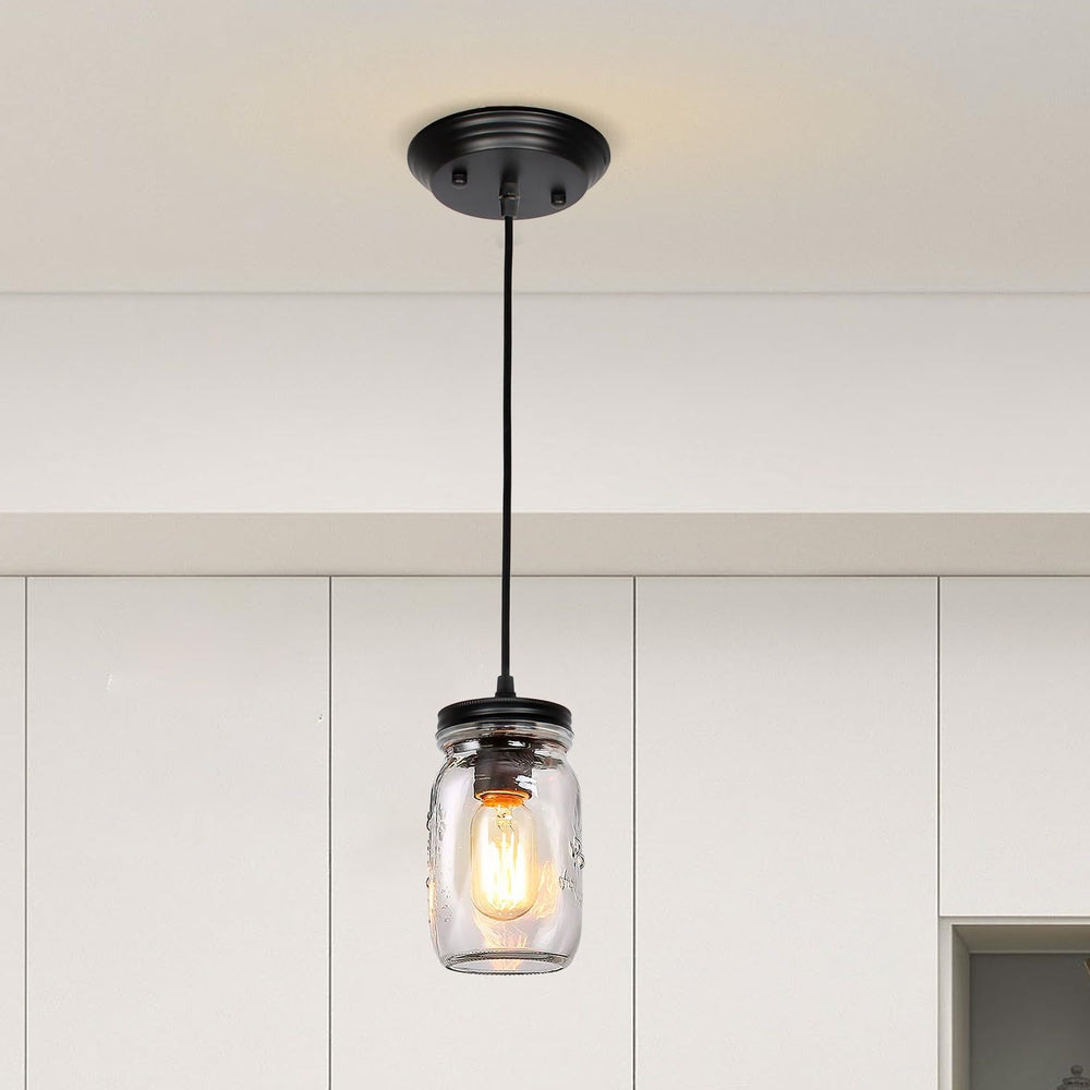 Mason Jar Light Fixtures：3.9" 1-Light Farmhouse Pendant Light