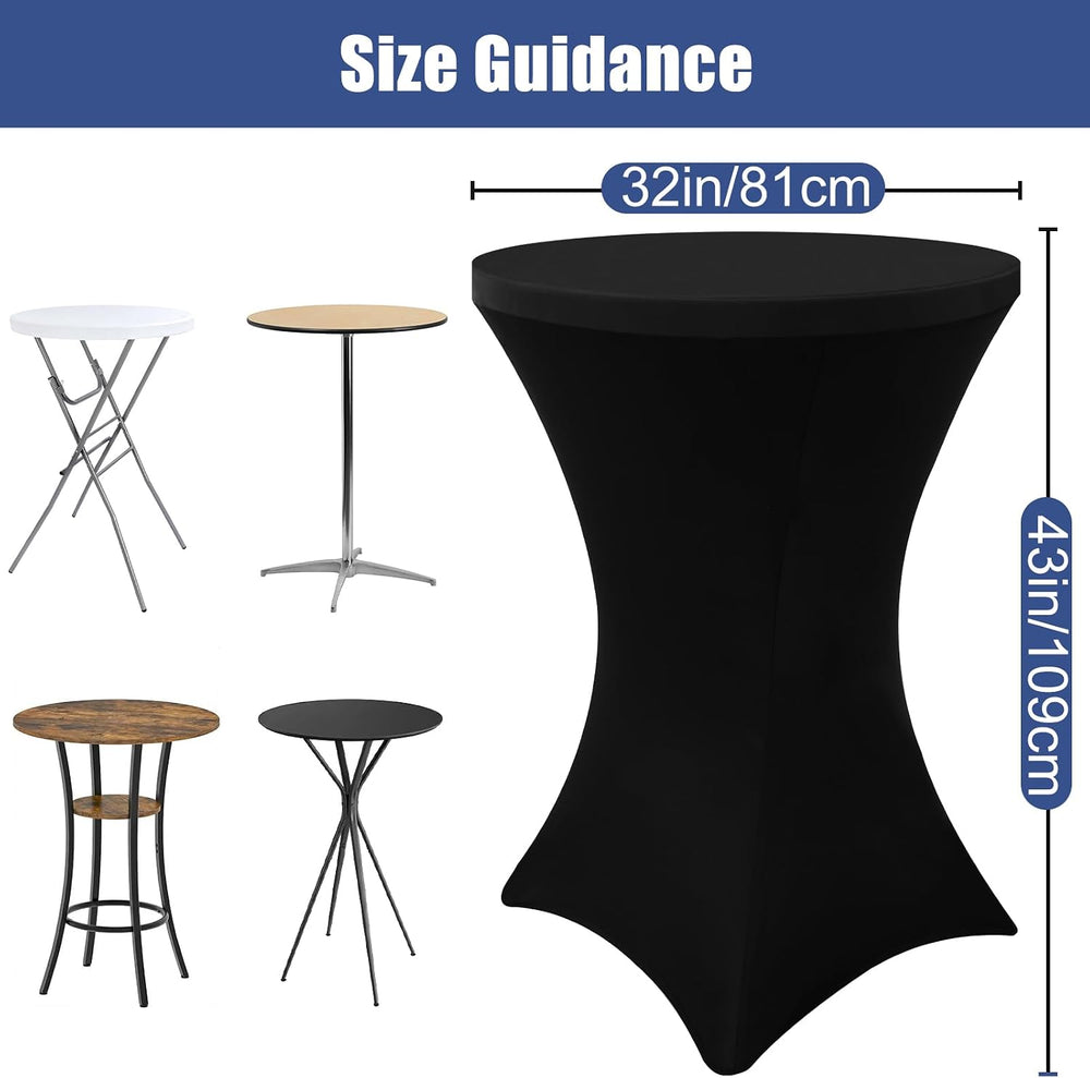 Moosfor Spandex Cocktail Table Covers 4 Pack, Elastic Fitted Stretch Table Cl...
