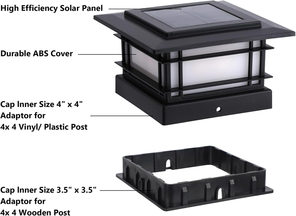 Dynaming 4x4 Solar Post Cap Lights Outdoor with 2 Color Modes, 12 Pack Fence ...
