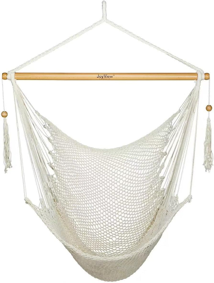 JoyView Hanging Hammock Chair, Caribbean Rope Swing Chair Wood Spreader Bar