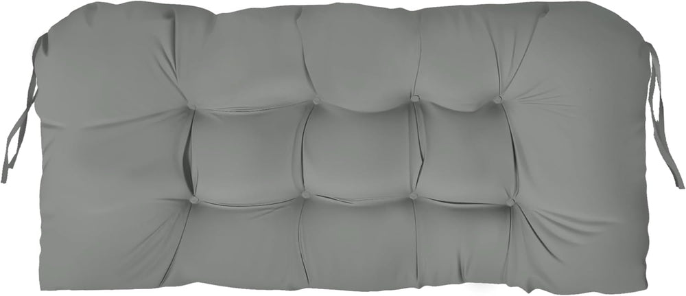 Outdoor Bench Cushion 44x22x4 Inch with Ties Loveseat Pads, Gray