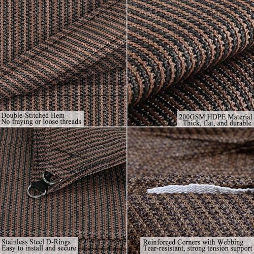 Sun Shade Cloth 8x20 FT, UV Block Outdoor Patio Shade Cover, Permeable and Te...