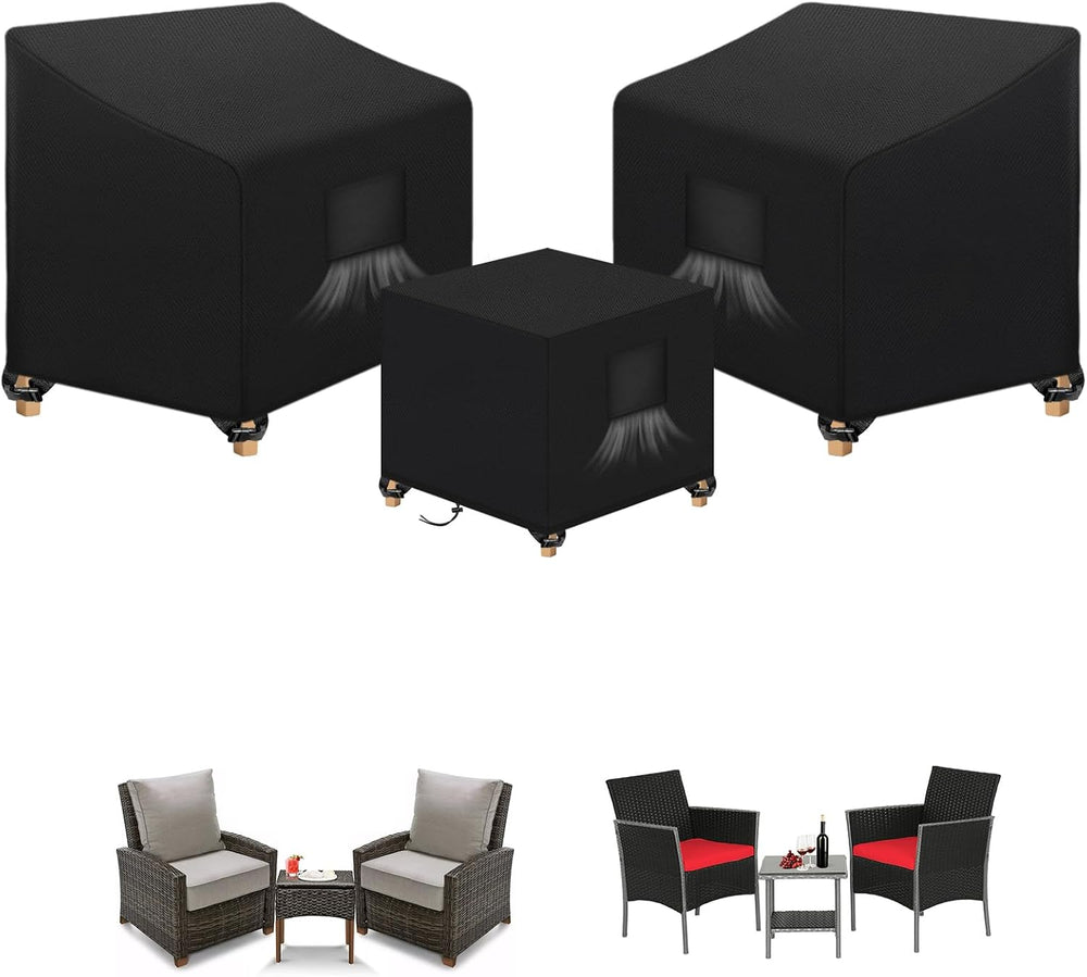 SIRUITON 3 Piece Outdoor Veranda Patio Garden Furniture Cover Set