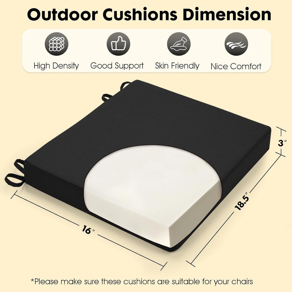 Outdoor Chair Cushions Set of 4 Fade Water Resistant, Patio Furniture Cushion...