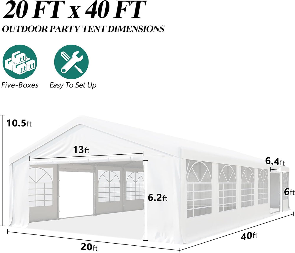 GARTOO 20' x 40' Canopy Party Tent
