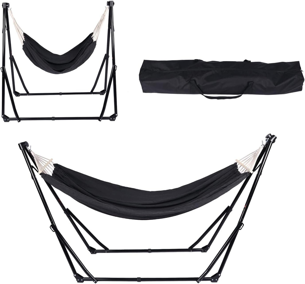 2 in 1 Hammock with Stand - Portable Hammock & Swing Chair, No Tools Asse...
