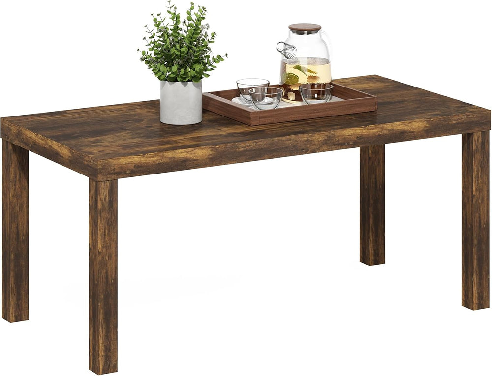 Furinno Classic Coffee Table, Modern Rectangle Printer Stand, Amber Pine