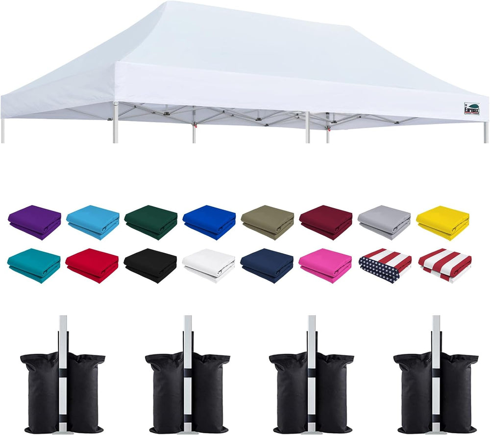 Eurmax USA 10x20 Pop Up Canopy Replacement Top,Universal Instant Canopy Cover...