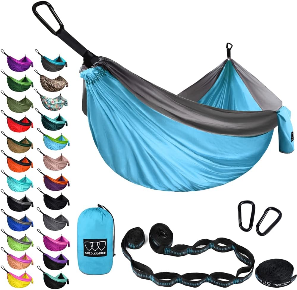 Gold Armour Camping Hammock - XL Double Hammock Portable Hammock Camping Acce...