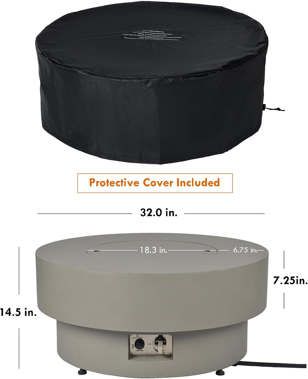 32-inch Outdoor Gas Fire Pit Table with Natural Gas Conversion Kit, 50,000BTU...