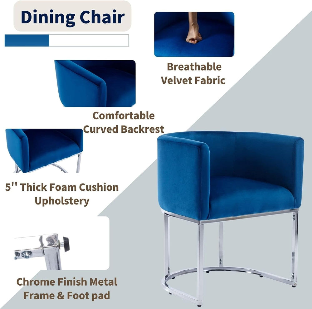 HNY Mid Century Modern Upholstered Barrel Dining Chairs with Arms Set of 6, V...