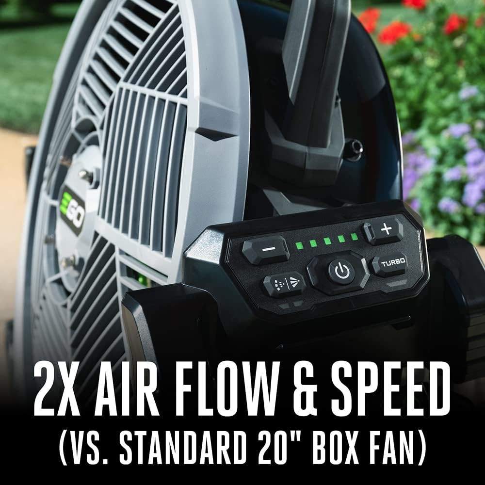 EGO POWER+ Portable Misting Fan, Outdoor Electric 18" 5 Speed Fan, Batte...