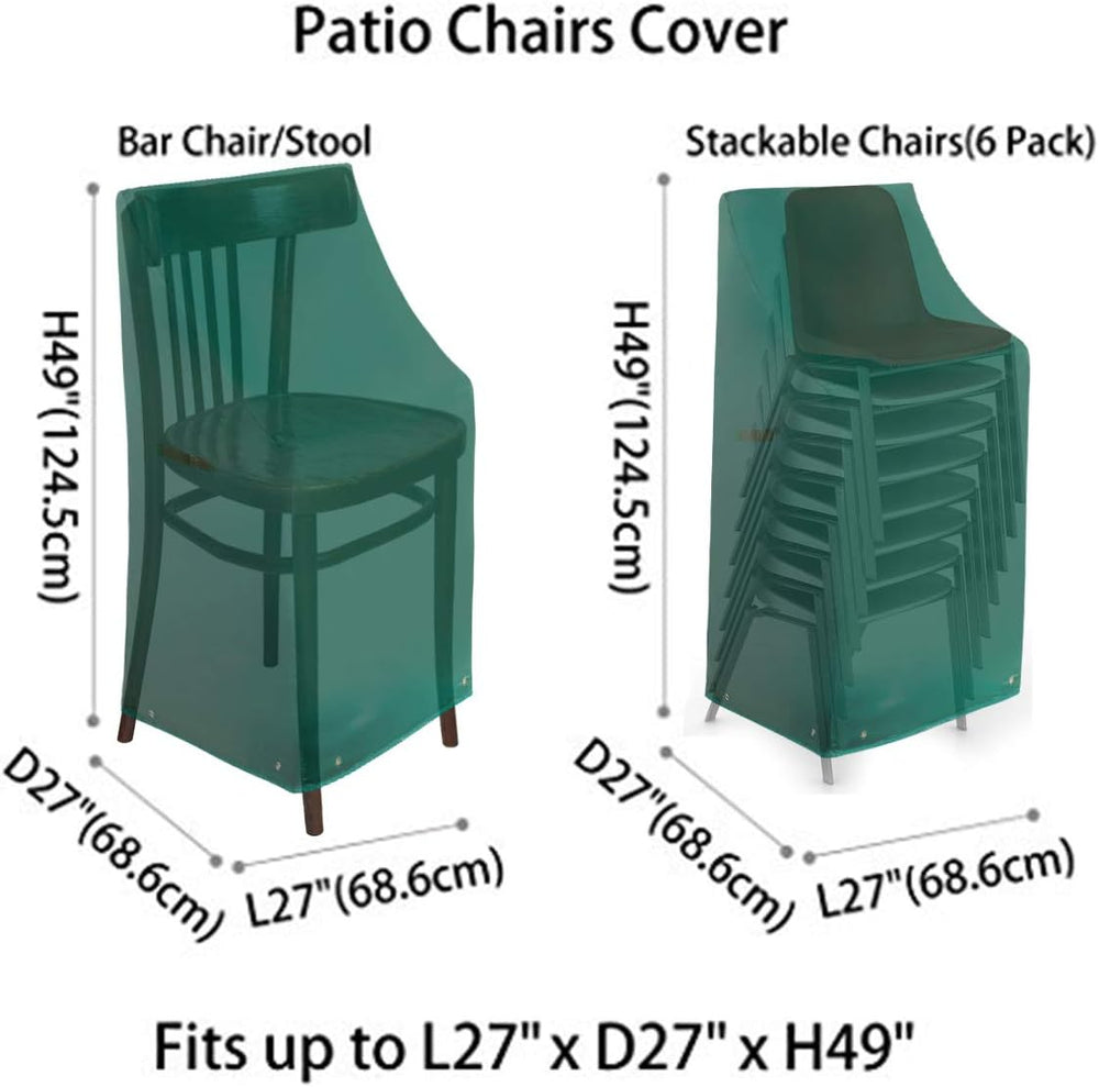 RosieLily High Back Patio Chair Covers Waterproof Heavy Duty Stackable Outdoo...