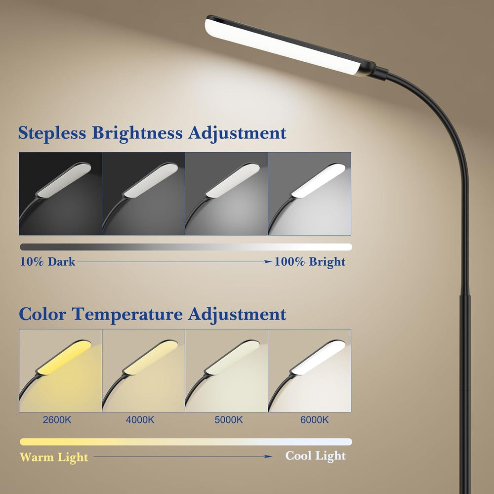 Floor Lamp, LED Floor Lamp with Remote Control Foot Switch for Living Room, S...