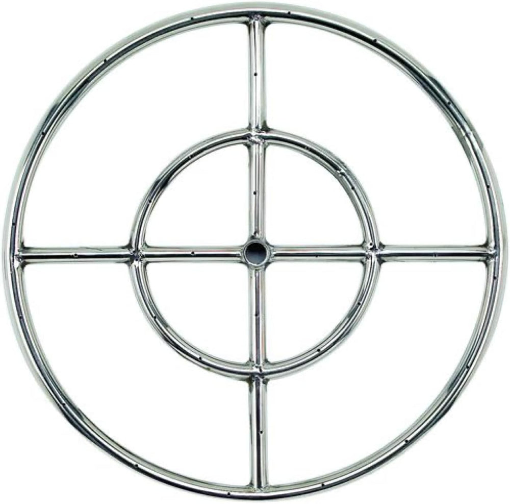 18" Double-Ring Stainless Steel Burner with a 1/2" Inlet