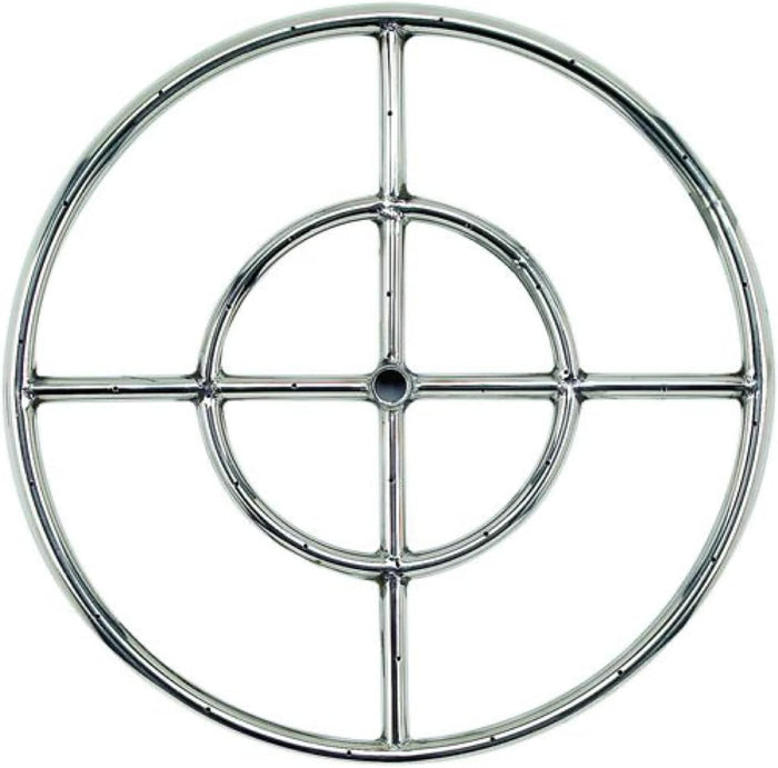 18" Double-Ring Stainless Steel Burner with a 1/2" Inlet