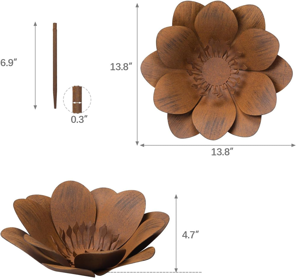 JAXPETY Metal Flower Garden Art, Outdoor Garden Decoration for Yard Lawn Pati...
