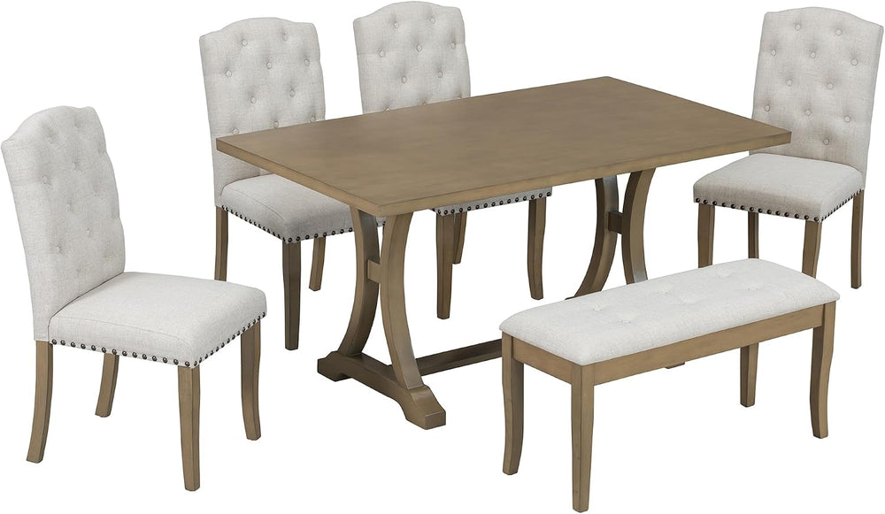 Harper & Bright Designs Classic and Traditional Style 6 - Piece Dining Se...