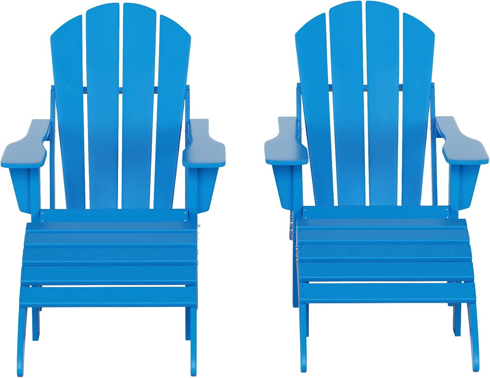 WestinTrends Malibu Outdoor Lounge Chair Set, 4-Pieces Adirondack Chair Set o...