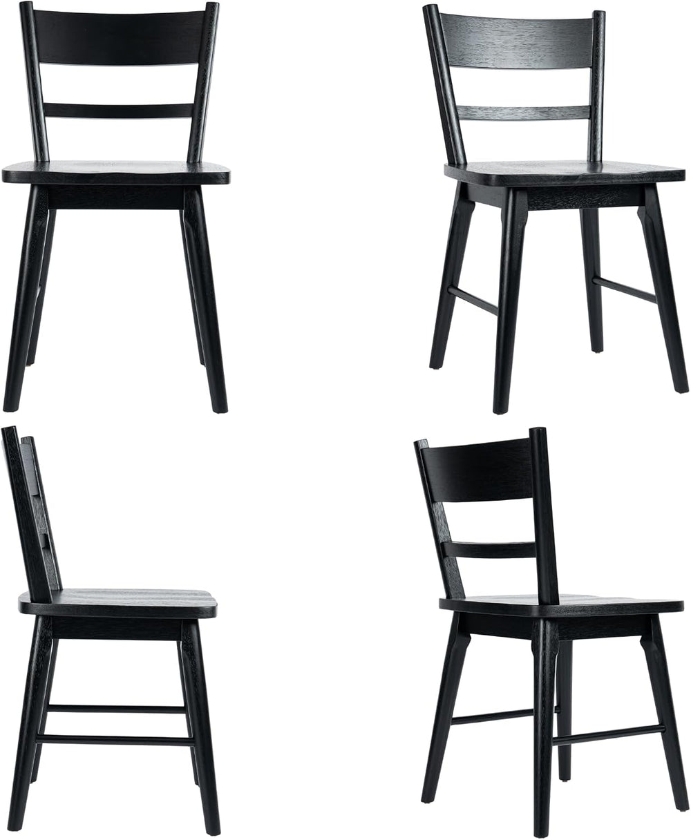 CIMOTA Black Dining Chairs Set of 6, Farmhouse Wood Dining Chairs Ladder Back...