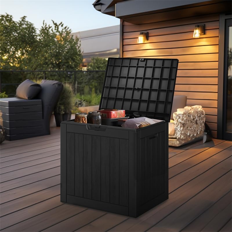 36 Gallon Outdoor Deck Box, Lockable Waterproof Outdoor Storage Boxes For Gar...