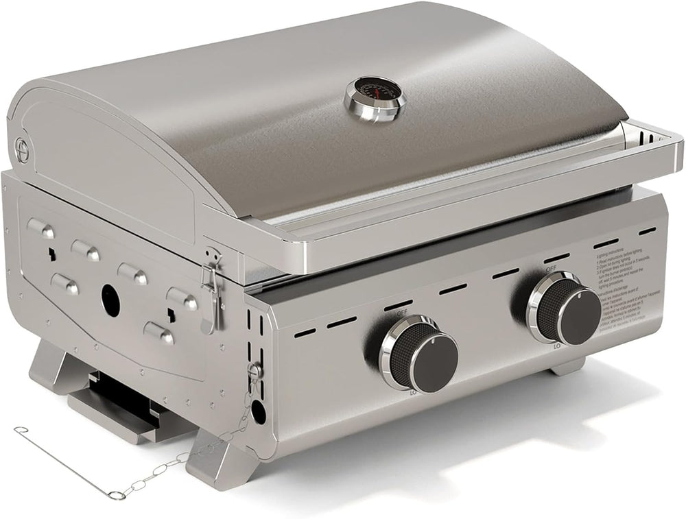 Electactic 20000 BTUs Portable Tabletop Gas Grill, 2 Burners Propane BBQ