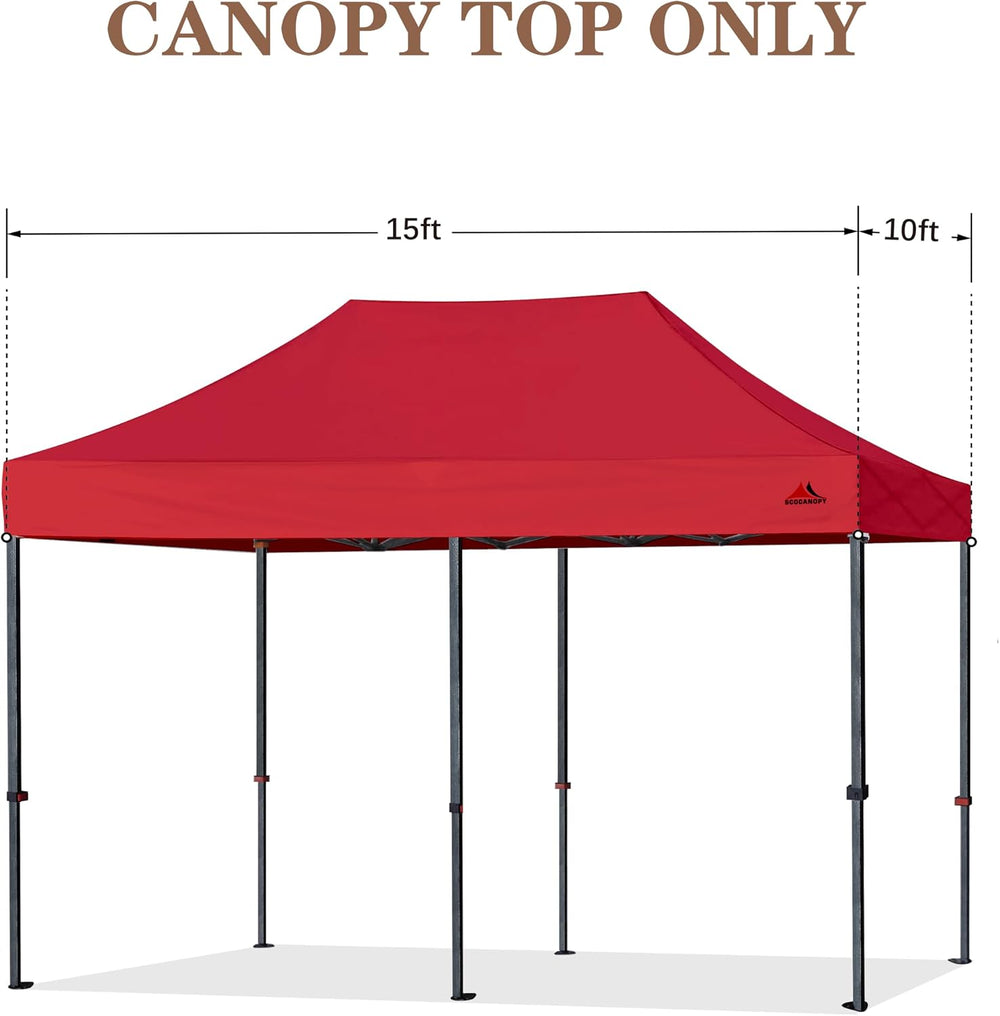 SCOCANOPY Red Commercial 10x15 Canopy Replacement Canopy Top