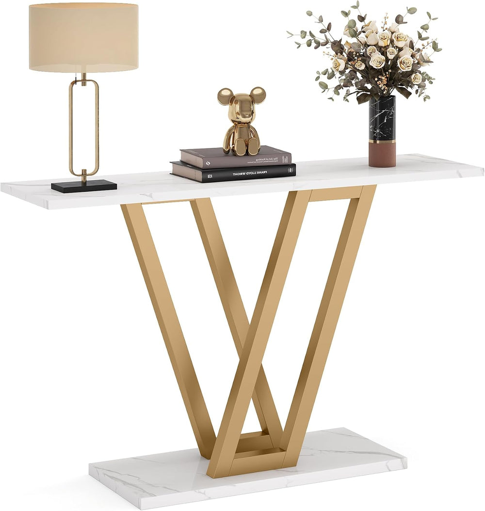 Tribesigns Gold Console Table, Modern Hallway Table for Entryway, 43 Inch Ent...