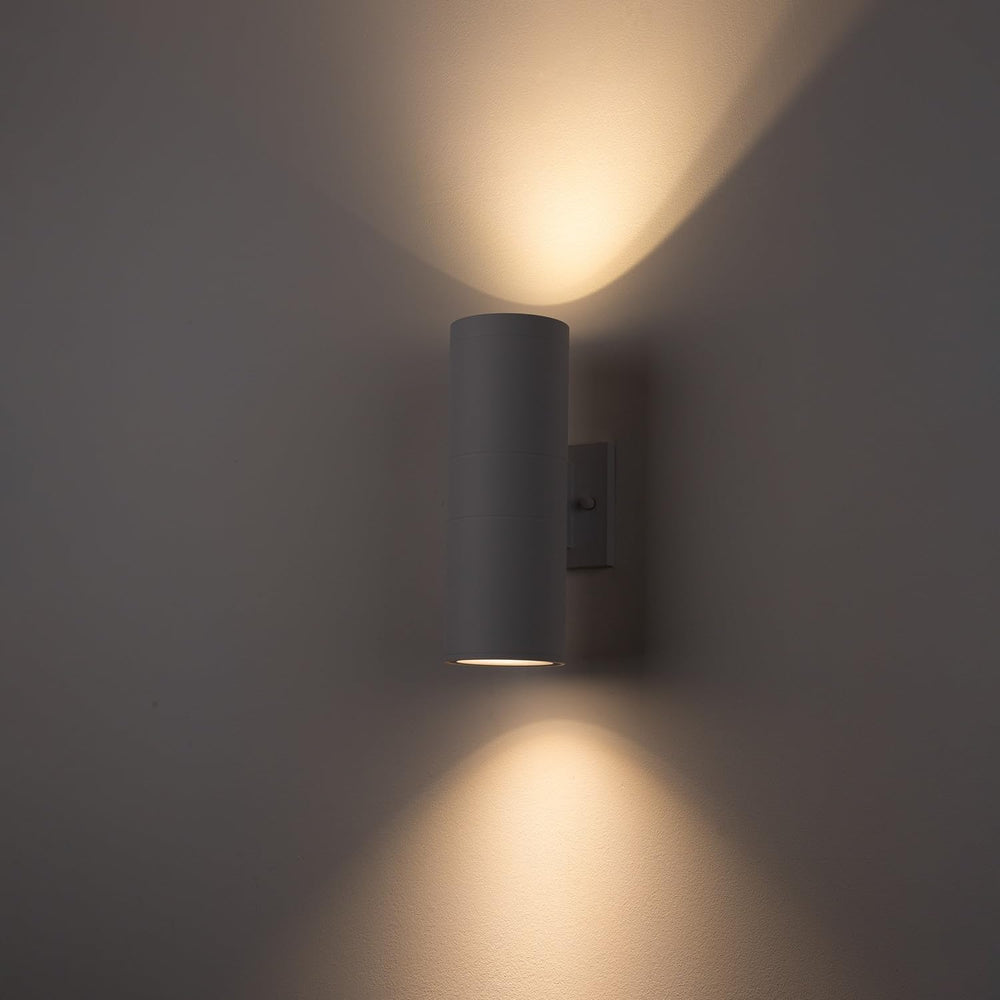mirrea 12" Modern Outdoor Porch Light in 2 Lights, 2 Pack, Matte White