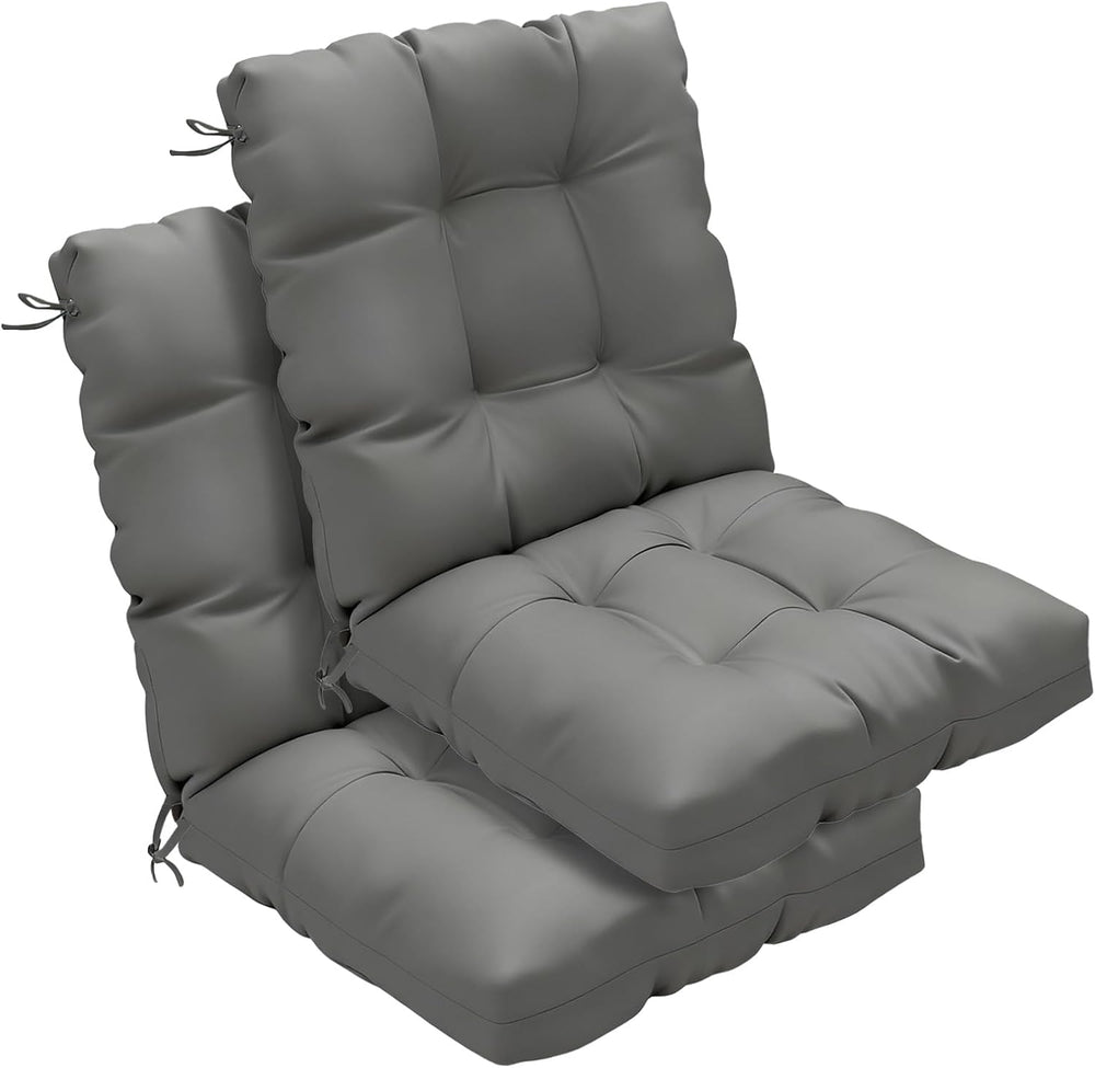 Outdoor Chair Cushions 42x21x4 Inch Set of 2, Dark Gray