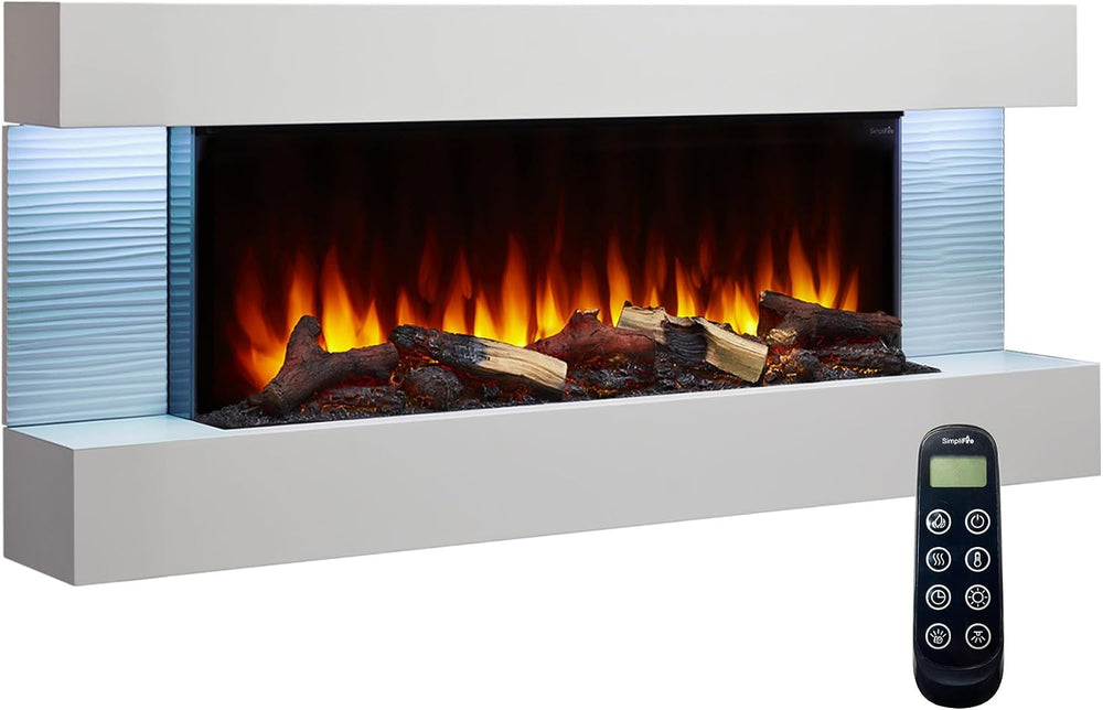 SimpliFire Format 36-Inch Wall Mount Electric Fireplace with 50-Inch Floating...