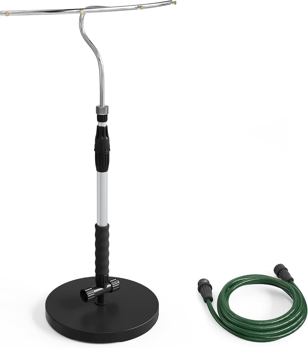 Standing Misters for Outside Patio with T-Bar 4 Nozzles & 10ft water hose