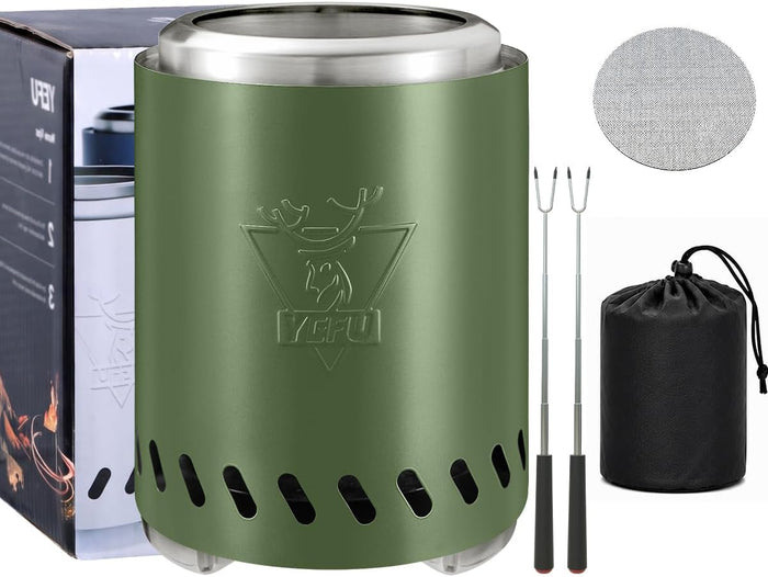 YEFU 9.6 x 7.1in Tabletop Fire Pit, Smokeless Mini Fire Pit, Quick Ignition