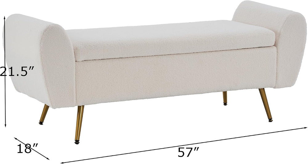 Storage Bench for Bedroom, 55" Extra Long Bench for King Size Bed, Moder...