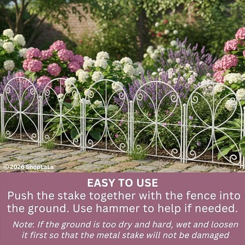 ShopLaLa Decorative Garden Fence (10 Panels) 12.5inx16.5in Animal Barrier